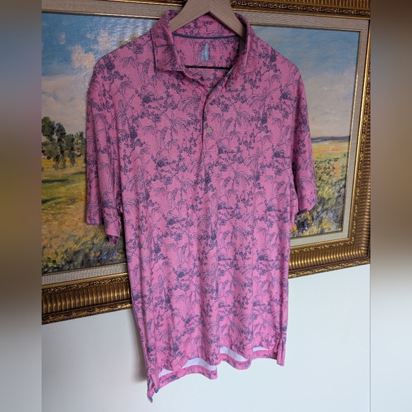 johnnie-O Pink Floral Print Polo - Picture 2 of 7